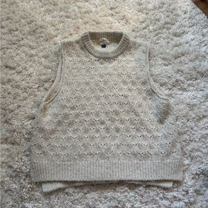 Universal Thread Textured Knit Sleeveless Sweater - Cream